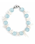 Aqua Shell Pearl Bracelet on a white background
