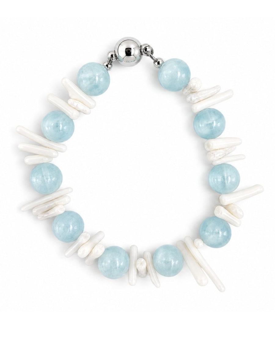 Aqua Shell Pearl Bracelet