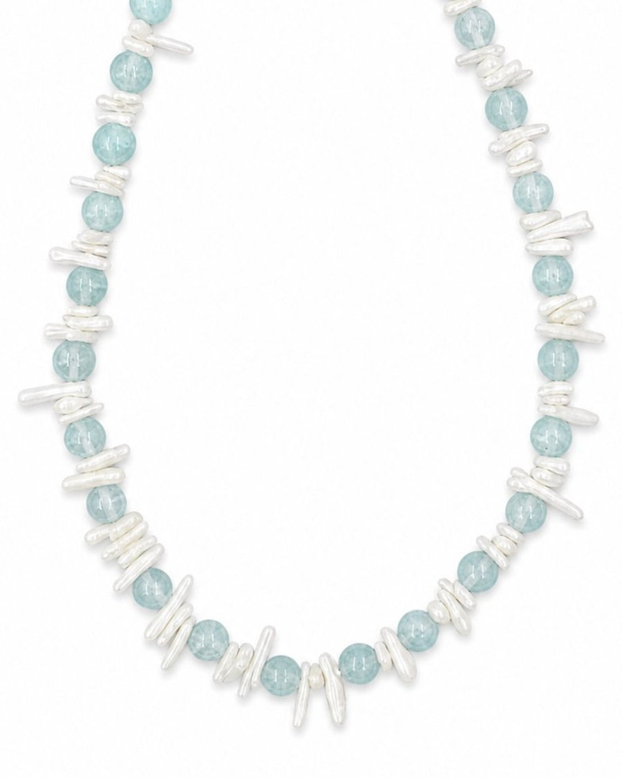 Aqua Shell Pearl Necklace