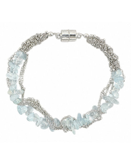 Aquamarine Chip Chain Bracelet on a white background
