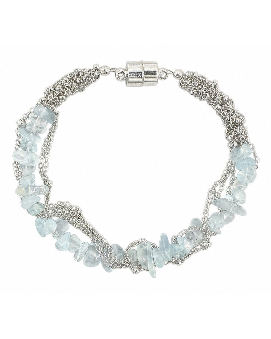 Aquamarine Chip Chain Bracelet