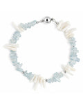 Aquamarine Chip Shell Bracelet on a white background