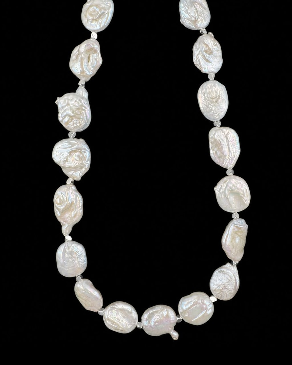 Baroque Pearl Necklace on a black background