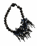 Black Blue Chain Tassel Bracelet on a white background