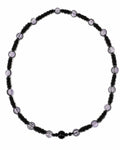 Black Lavender Bead Necklace on a white background