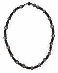 Black Smoky Bead Chain Necklace on a white background