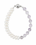 Lavender Crystal Pearl Bracelet on a white background