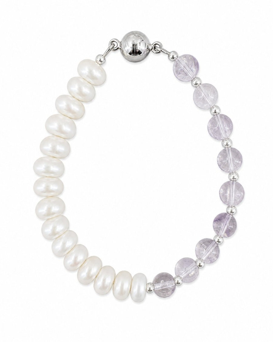 Lavender Crystal Pearl Bracelet