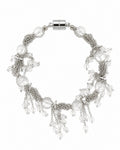 Silver Clear Crystal Chain Bracelet on a white background