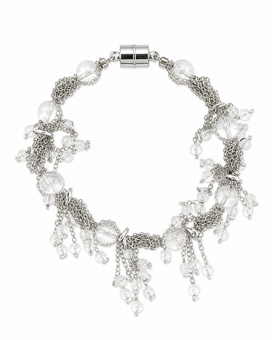 Silver Clear Crystal Chain Bracelet