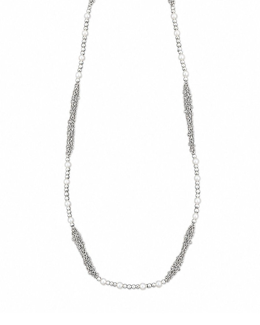 Silver Pearl Chain Necklace