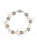 Smoky Quartz Shell Bracelet on a white background