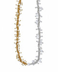 Two Tone Crystal Pearl Necklace on a white background