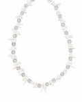 White Shell Crystal Necklace on a white background