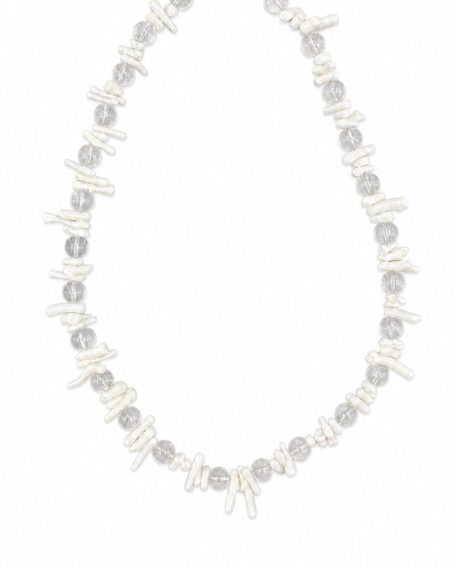 White Shell Crystal Necklace