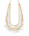 White Shell Pearl Necklace on a white background
